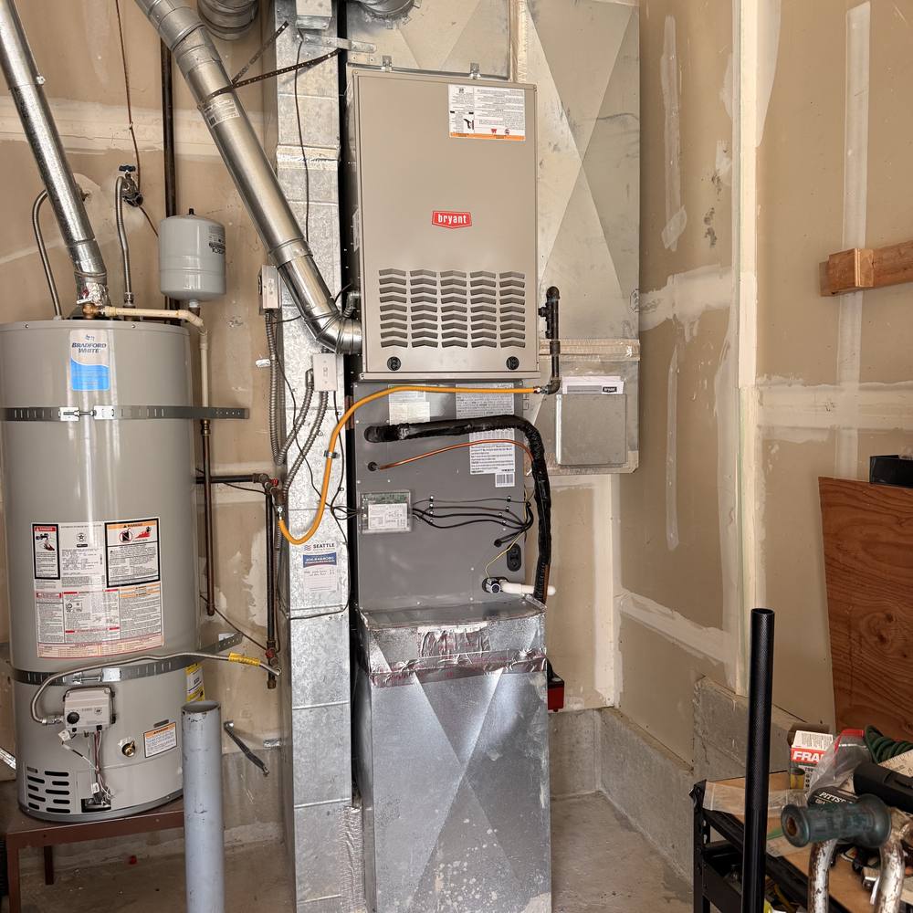 New furnace and coil installed in a Renton garage