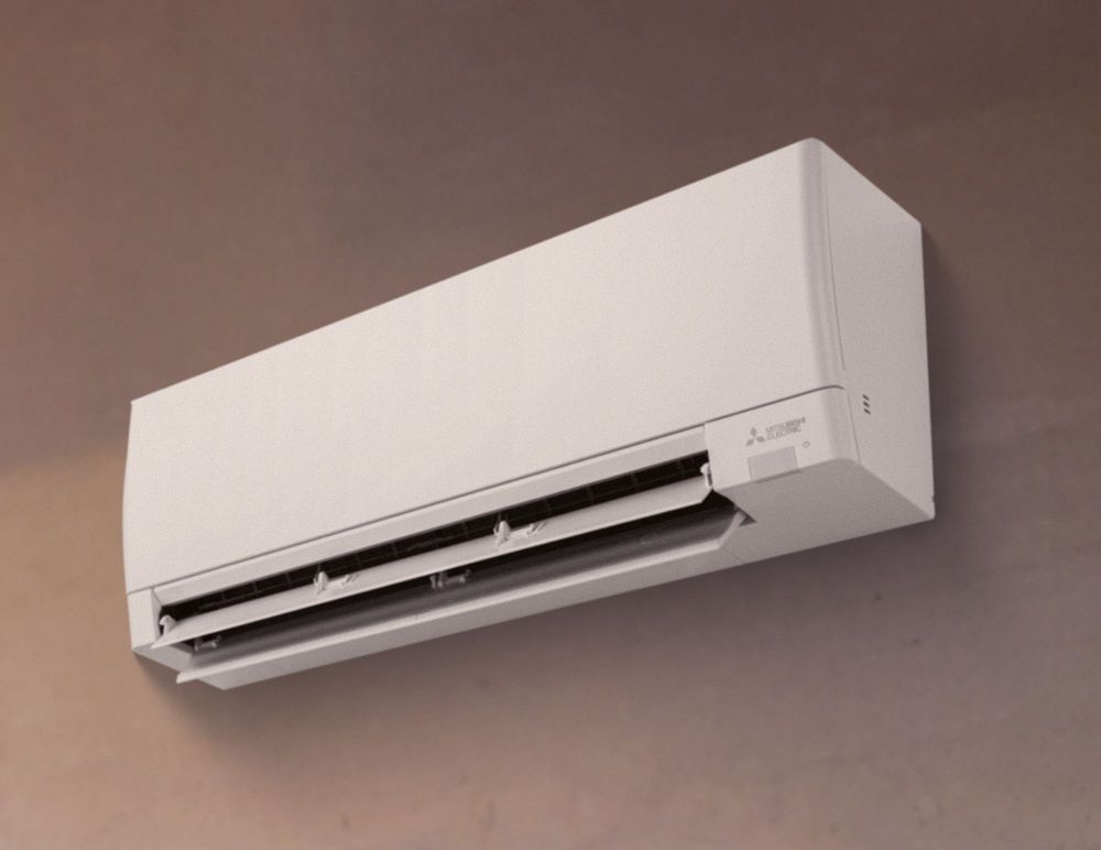 Mitsubishi Electric wall-mounted ductless indoor head installed in a living space